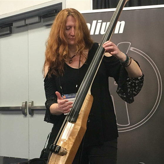 Brittany Frompovich with the Stylus Electric Upright Bass